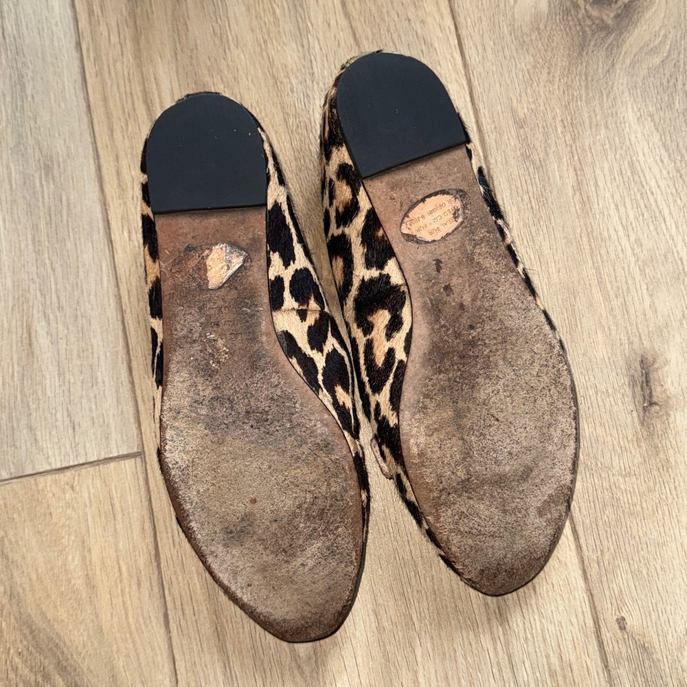 KATE SPADE NEW YORK Sutton Loafers Leopard Print Calf Hair Ballet Flat Shoes - Picture 3 of 6